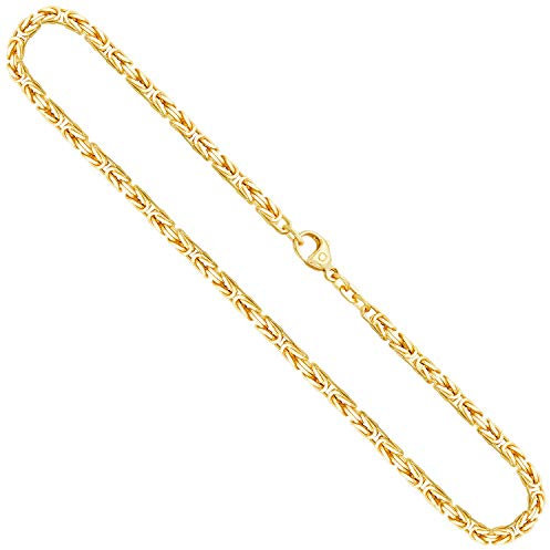 EDELIND Königskette Gold - Echtgold 585, Kette 3,2 mm mit Stempel, Gelbgold Halskette aus Deutschland, Herren Goldkette mit Karabinerverschluss, Länge 60 cm, Gewicht ca, 44,5 g,
