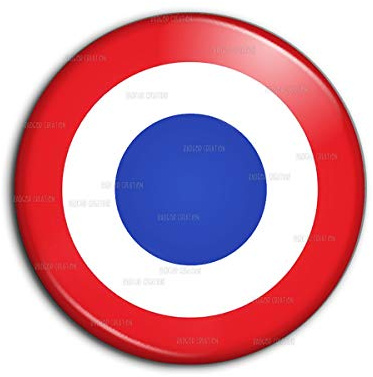Badge 38mm Cocarde France Tricolore Bleu Blanc Rouge Pins Bouton Epinglette