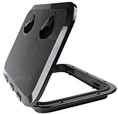 SEAFLO Marine Boat Deck Rectangular Access Hatch - 12.4 x 17.32 (315mm x 440mm) 180° Opening Lid, Non-Skid, Corrosion and UV Resistant, 4-Year Warranty! (Black, Standard)