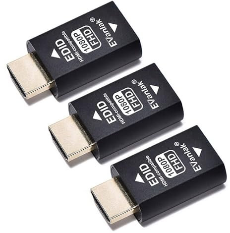 EVanlak Hdmi Edid Emulator Passthrough Eliminated Emulator Adapter Generrtion funktioniert Mac Thunderbolt auf HDMI Switches/Empfänger Splitter - 1920 x 1080 @ 59 Hz - 3 Stück