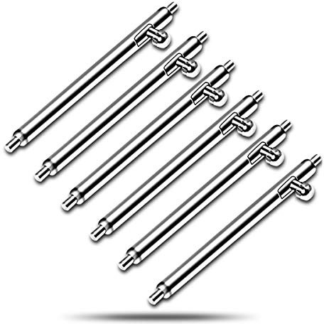 Syxinn CSVK 20mm Perni a Molla a Sgancio Rapido Perni Orologi Barre a Molla in Acciaio Inossidabile per Cinturino di Ricambio, Diametro 1.5 mm-6 Pezzi(20mm)