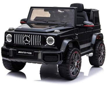 RIRICAR Voiture électrique Enfants 12V Mercedes AMG G Classe 2024 Model pour Enfants, Noir avec télécommande 2,4 GHz, Batterie 12V - 4AH, Portes ouvrantes
