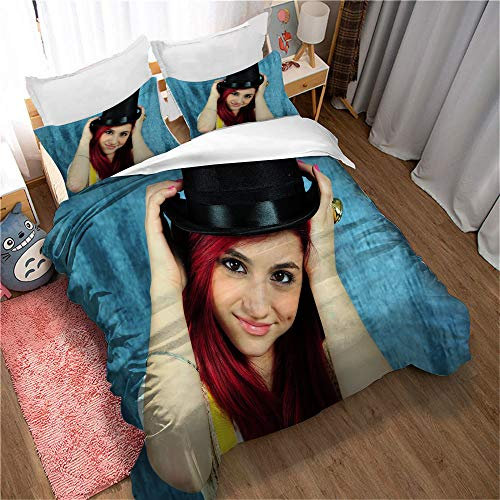 Ste-X Jugendbettwäsche, Ariana Grande Bettbezug, Mikrofaser, Inklusive 2 Kissenbezügen 50 X 75 cm (220 x 240 cm,Bild 06)