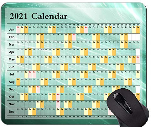 Kalender 2021 Jahre Gaming Mouse Pad, grün abstrakt thematisierte Mouse Pad Mat