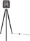Paco Home Stehlampe Modern Wohnzimmer Schlafzimmer Rattan Optik Boho Korb Stehleuchte E27, Lampenfuß: Stehleuchte Schwarz, Lampenschirm: Schwarz (Ø28 cm)