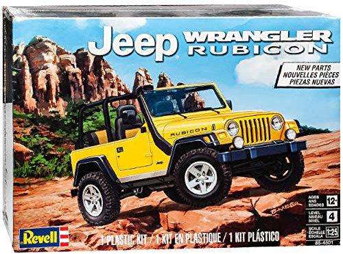 Jeep Wrangler Rubicon Gelb Bausatz Kit 1/25 1/24 Revell Monogram Modell Auto mit individiuellem Wunschkennzeichen