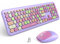 MOFii Tastiera e mouse wireless Combo, 2.4G Slim Full-Sized Colorful Keyboard Mouse per PC desktop laptop Windows (viola colorato)