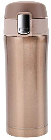 Botella de agua termo de acero inoxidable Botella de agua aislada al vacío helada de 12 oz con cerradura abierta(Oro)