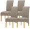 Leorate Large Size Dining Room Hotel Fleece Fabric Stretch Chair Cover Pack 2 4 Pack of 6 (1 Beige, Pack of 4) (Camel-2, 4PCS)
