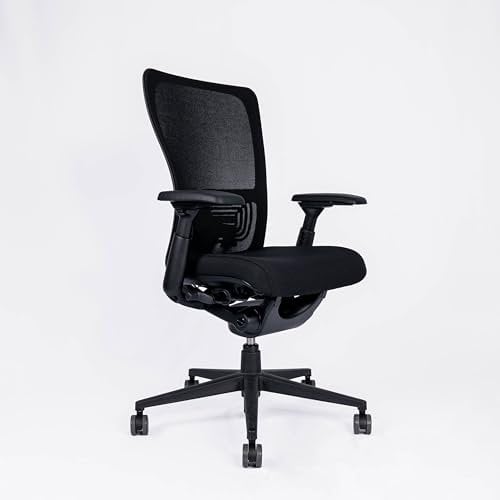 Haworth Bürostuhl Ergonomisch Zody – Drehstuhl mit Armlehne und Rollen – komfortabler Schreibtischstuhl für Büro und Homeoffice– schwarz