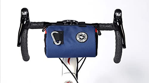 ULAC COURSIER 2,7 l Neo Porter Fahrradtasche für Lenker, mit Öse vorne für Lichter und Sonnenbrillen und einem Schultergurt für einfachen Transport (Marineblau-Orange)