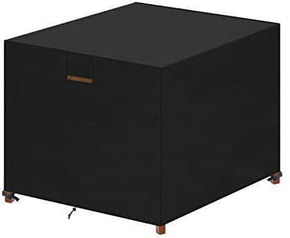 SanGlory Schutzhülle Gartenmöbel Plane Wasserdicht Abdeckplane Gartenmöbel Abdeckung Winterfest Gartentisch Abdeckhauben Balkonmöbel Abdeckung 420D Oxford Tischabdeckung Gartenmöbel Hüllen 94x94x90cm
