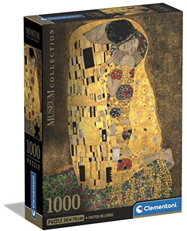 Clementoni - 39790 - Museum Collection - The Kiss - 1000 Teile - Puzzle Erwachsene, Kunst, Puzzle berühmte Gemälde, Made in Italy