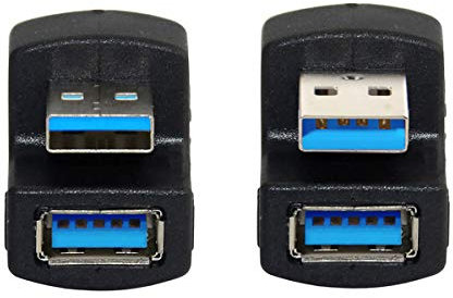 CY Cable adaptador USB 3.0 en ángulo hacia abajo 2 piezas/extensión macho a hembra de 180 grados, 5 Gbps