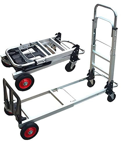 ZAANU Diable léger, transpalette d'épicerie à poignée télescopique Pliante et Chariot pour Les déplacements intérieurs et extérieurs, capacité de 200 kg