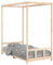 vidaXL Kinderbett, Kinder Bettgestell mit robusten Latten, Himmelbett für Kleinkinder ab 4 Jahren, Einzelbett Kinder Holzbett, 90x190 cm Massivholz Kiefer