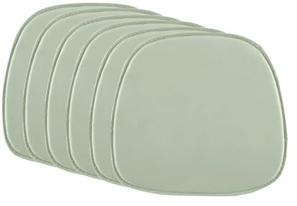 DORAFAIR 6-Pcs Stuhlkissen Leder Eckig Sitzkissen Sitzauflage Gepolstert für Stühle in Haus und Garten, 39 x 38 x 2cm,Hellgrün