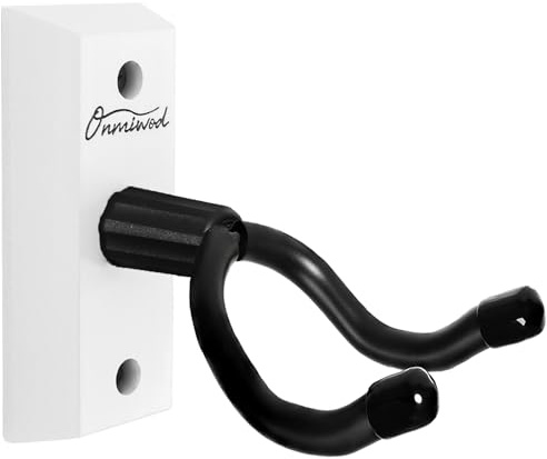 Onmiwod Supporto da parete per ukulele, in legno massiccio bianco, a forma di U, gancio per montaggio a parete per ukulele, banjo, mandolino, concerto, ananas, soprano, tenore e baritono