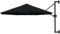 BaraSh Parasol Mural avec mât en métal 300 cm Noir,Parasol De Jardin Exterieur,Protection UV,Parasol,