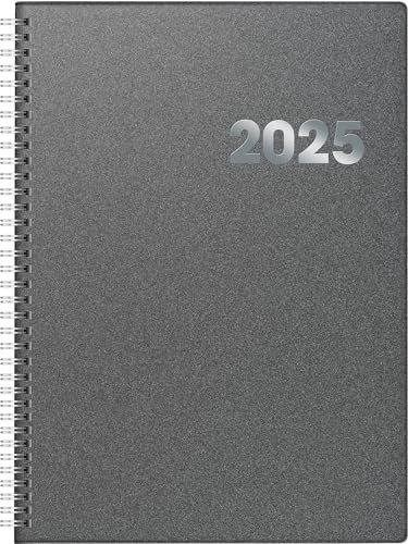 BRUNNEN Buchkalender Mod. 789 2025 | A4, Kunststoff, grau