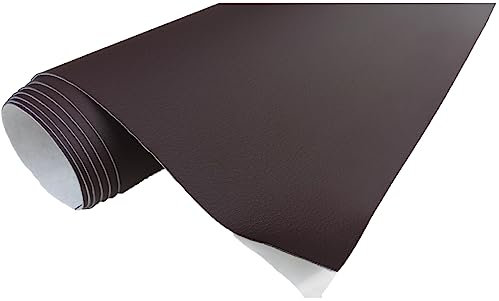 TAPHICEROS Leder Reparatur Set, Dunkelbraun 50cm x 140cm, Meterware Kunstleder Selbstklebend Lederreparatur Lederflicken Set Hochwertiges Lederflickenset für Autositz Sofa Möbel Bürostuhl