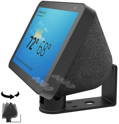 ATOPCAENRT Support mural pour Echo Show 8 (2e génération, sortie en 2021 et 1ère génération, version 2019), support pivotant en aluminium, support pour Amazon Echo Show 8 et Echo Show 5 Noir 13-01SX