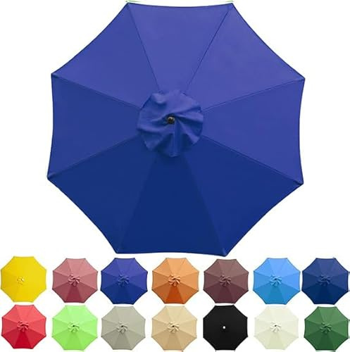 SANTUO Sonnenschirm Ersatzbezug 2m/2.3m/2.5m/2.7m/3m/3.5m/4m 6/8 Streben, UV-Schutz Ampelschirm Bezug, Wasserdicht Schirmbezug Sonnenschirm Ersatzteile für Balkon, Garten, Pool und Strand
