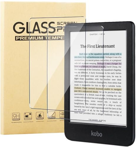 KUSINHOKA Protecteur d'Écran pour Kobo Clara Colour/Clara BW (6 Pouces), 2 Pièces Haute Dureté [Anti-Rayures] Verre Trempé, [Haute Définition] [sans Bulles] Film de Protection Écran