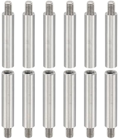 PATIKIL 12pcs M4 Separadores Roscados, M4*30+6mm Tornillo de Extensión de Acero Inoxidable Tuerca Pilar Macho Hembra Tornillo, Adaptadores de Rosca Macho Hembra Métrica, 4x6mm(ID*OD)