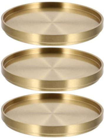 SOLUSTRE Dessous de Verre en Cuivre Doré 3 Pièces sous-Verres Ronds pour Bouteilles de Vin Tapis de Tasse d'eau Table Tasse à pour Cadeau de Fête de Bar à La Maison 6. 6Cm