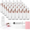 Nadisean 30 Stück Mini Pipettenflasche 5ml, Transparente Flasche mit Pipette, Roségoldener Kleiner Probenfläschchen mit pipette mit 2 x 3ml Pipette für Parfüm, Öle