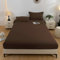 Spannbettlaken 180x220cm Braun Einfarbig bis 25cm, Bettlaken mit 2 Kopfkissenbezug Spannbetttücher Boxspringbett Baumwolle Polyester mit Elasthan