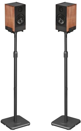 PEGZONE Universal Speaker Stands Pair, Height Adjustable from 33.8 to 44.4,11LBS Capacity,Surround Sound Speaker Stands, Compatible with Bose JBL Sony, Black, 2 Pack (Pair)