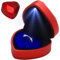 Herzförmige Ringschachtel mit LED, Beleuchtung Ringbox Herzform mit Samt Interieur, Verlobungsring Box für Hochzeit, Verlobung, Antrag – Schmuck Präsentationsbox Ringschachtel Herzschachtel (1, Rot)