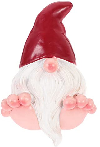 Cabilock Figurine Nain De Jardin en Résine, Grand Modèle Rouge Grands Pieds, Décoration Extérieure Résistante, Ornement Créatif pour Jardin Et Pelouse, Présent Fêtes, Décoration Maison