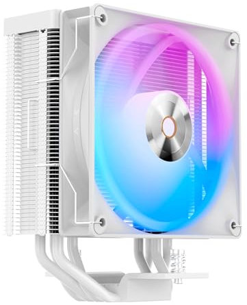 Delta A40 ARGB CPU Air Cooler with ARGB Function,120MM Hydraulic Bearing Silence PWM Fan,4 Copper Heat Pipes,Computer CPU Cooling Fan for AMD AM4/AM5,Intel LGA 115X/1200/1700/1851,WH