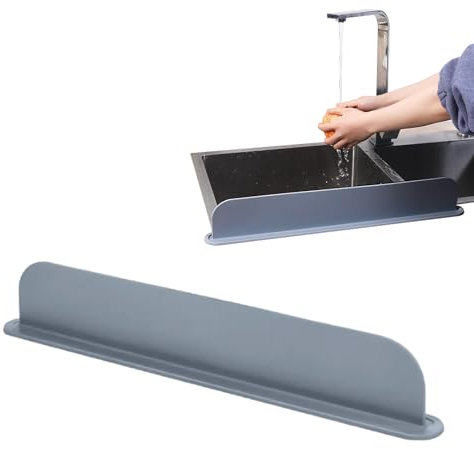 Protector de agua de borde de fregadero, protector de fregadero de silicona, protector de salpicaduras de agua reutilizable para grifo, lavar platos, fregaderos de cocina