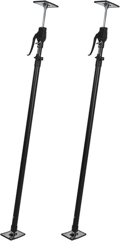 wolfcraft Puntal I 4042000 I Para posicionar, sujetar y fijar piezas, ideal para planchas de placa de yeso - Extensible de 1,22 a 2,90 m (Paquete de 2)