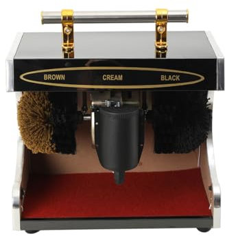 Cozyel Cireuse à Chaussures électrique, Lustreuse, Polisseuse Pro avec Distributeur de Cirage et 2 brosses, 60W Polisseuse Automatique à Induction pour Les Hôtels Familiaux et Commerciaux