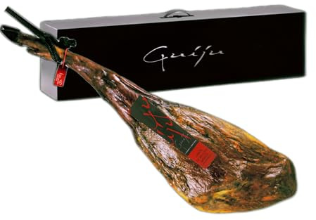 GUIJU Jamón Ibérico de Bellota 50%, 7 kg, con Chorizo de Bellota, Salchichón, Certificado Brida Roja.