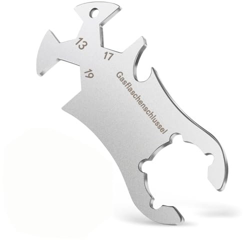 YUNYU Stainless Steel Cylinder Key - Multi-Function Regulator Spanner with Integrated Bottle Opener, Outdoor Camping Tool for Propane & Butane Tanks