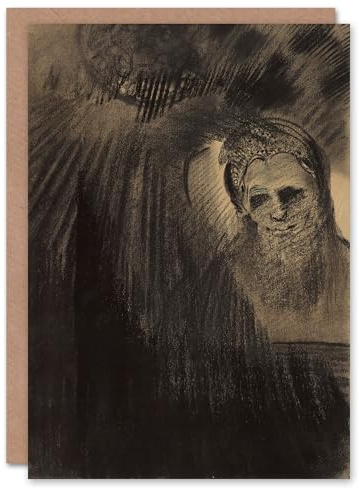 Artery8 Odilon Redon Art Card Apparition Eerie Charcoal Painting