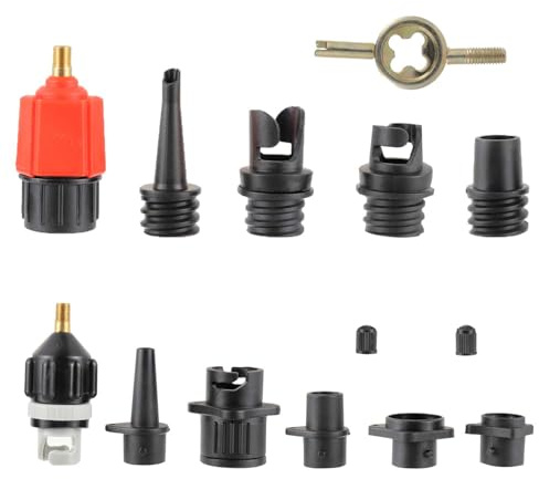 CDDCWZ Sup Pumpe Adapter, Schlauchboot zubehör mit 9 Luftpumpendüsen | schlauchboot adapter für luftpumpe,für Paddle Board, Kanus, Schlauchboote，Kajaks, aufblasbare Betten usw,schlauchboot pumpe