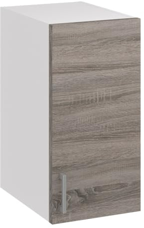 roe furniture Küchenhängeschrank 30 cm – Küchenoberschrank mit 1 Tür & 2 Regalfächern – Wandschrank für Küche, 30×60×31 cm – Hängeschrank aus Holzwerkstoff, melaminbeschichtet, Wandmontage