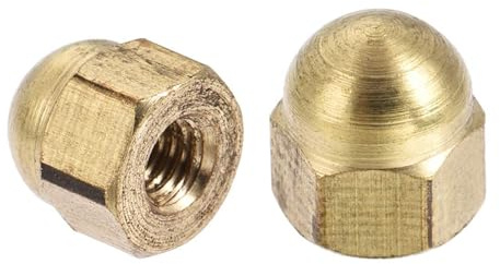 Unifizz Hex Cap Nuts,20Pcs M3 Dome Nuts Brass Hexagon Decorative Cap Nut for Screws Bolts Brass Tone