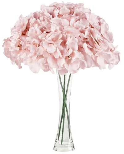 Diyxisk Hortensia Artificielle 3 Pièces Fleur Artificielles 68cm Fleurs Hortensias Fausse Fleur Rose Hortensia Artificielles pour Centres de Mariage Fête Projet de Bricolage