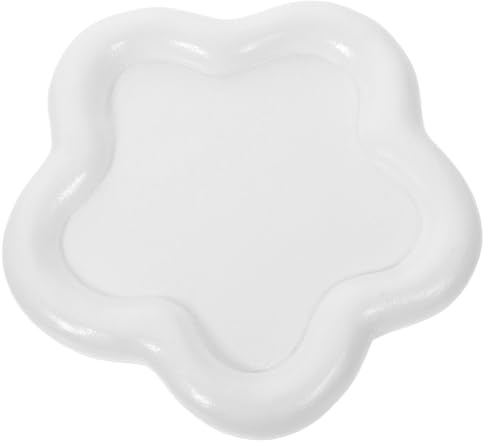 Levemolo Plateau à Bibelots en Résine Blanche Forme Fleur Plateau de Présentation de Bijoux pour Bagues et Porte-Boucles D’Oreilles Assiette de Rangement Décorative pour Bureau et