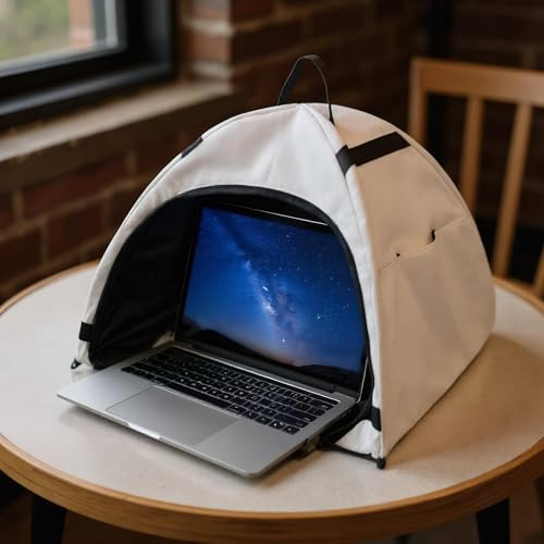 Laptop Sun Shade For Outside, Foldable Computer Sunshade Privacy Shield Cover, Outdoor Travel Laptop Tent, For Learning Meeting Business Trips Studying