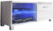 Módulo TV con Leds para Salón, Comedor, Modelo Led, Color Blanco Mate y Blanco Brillo Lacado, Medidas: 100 cm (Ancho) x 40 cm (Alto) x 42 cm (Fondo)