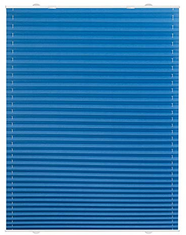 Lichtblick Plissee Blickdicht ohne Bohren Haftfix Blau 55 cm x 130 cm (B x L)